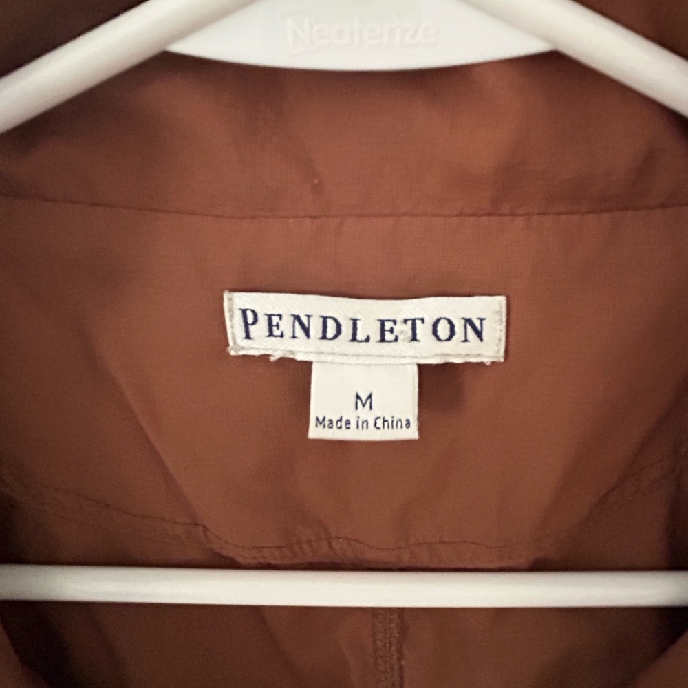 Pendleton Chocolate Brown Full Zip Windbreaker Wi… - image 5